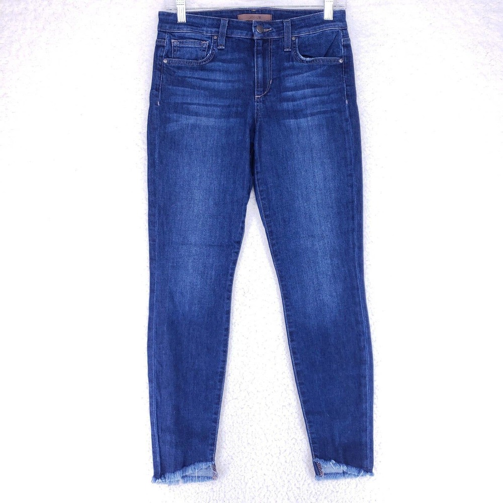 Joes Jeans Skinny Ankle Raw Hems Womens Size 28 Mid Rise Soft Denim Casual Pants